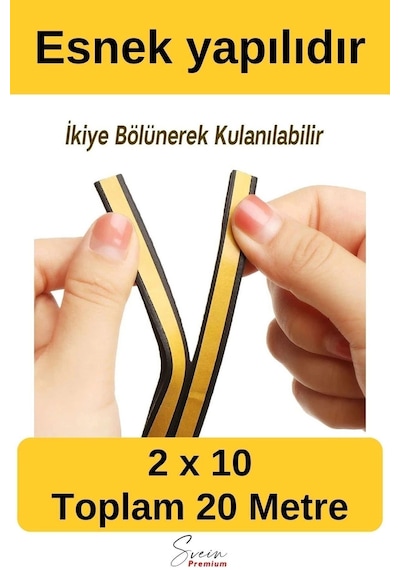 Fitil Kapı Ve Pencere Soğuk Izolasyon Bandı Fitili Kendinden Yapışkanlı Kauçuk Yalıtım Bant 2x10 Diğer