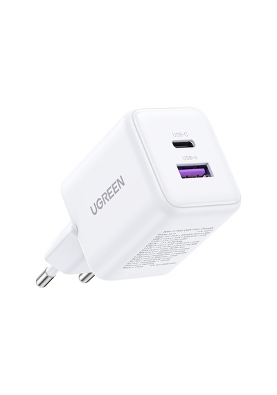 Ugreen 30w Gan Hızlı Şarj Cihazı 2 Portlu, 1xusb-a, 1xusb-c, Beyaz, 65015