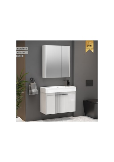 Berlin 80 Cm Beyaz Banyo Dolabı Beyaz Berlin 80 Cm Beyaz Banyo Dolabı Beyaz
