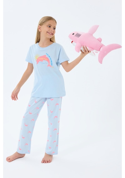 Rolypoly Kız Çocuk Mavi Pijama Takım Mavi