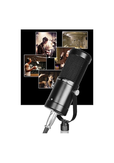 Aq210 Condenser Stüdyo Profesyonel Kayıt ve Yayın Mikrofonu Studio Siyah