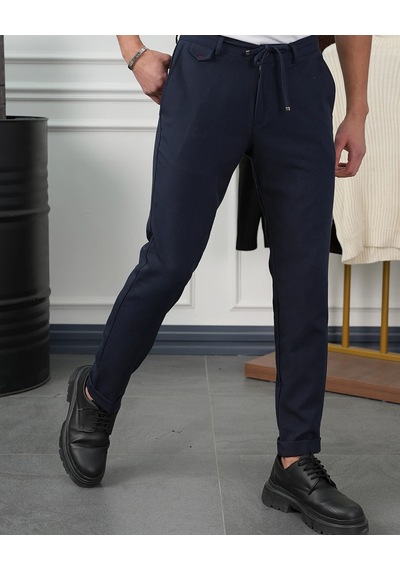 Modefendi Pamuk Likra Slim Fit Jogger Pantolon Lacivert