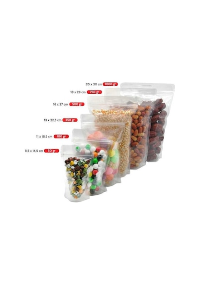 Şeffaf Doypack 18X29 Cm - 100 Adet N11.1074