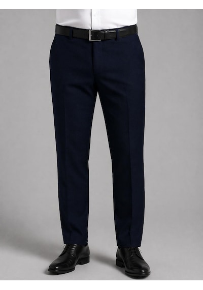 Classics Men Ricati Regular Fit Armür Desen Erkek Kumaş Pantolon - 7620 Mavi