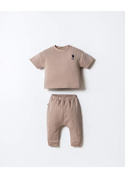 U.S. Polo Assn. U.s. Polo Assn Erkek Bebek 2 Li T-şhirt Takım Kum-2263 Kum