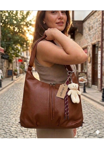 Aldorya Çok Fonksiyonlu Sırt Ve Omuz Çantası Şıklık Ve Konfor Bir Arada Taba