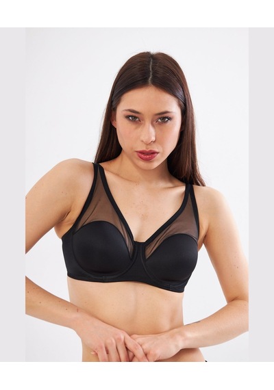 Le Jardin Linda Tül Detaylı Toparlayıcı İnce Soft Cup Sütyen B-c Siyah