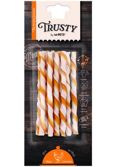 M-pets Trusty Chicken Twisted Tavuklu Çubuk 10lu 55gr 12,7 Cm