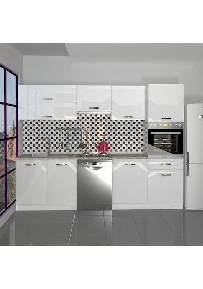 Decoraktiv Elite 280y Ankastre Boy Dolaplı Mdf Hazır Mutfak Dolabı - Tezgah Dahil - Parlak Beyaz Decoraktiv Elite 280y Ankastre Boy Dolaplı Mdf Hazır Mutfak Dolabı - Tezgah Dahil - Parlak Beyaz