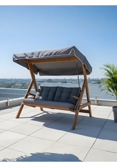 Aida Swings Paris 2000 3 Kişilik Ahşap Bahçe Salıncağı Balkon Teras Salıncağı Şık Tasarımlı Salıncak Krem Aida Swings Paris 2000 3 Kişilik Ahşap Bahçe Salıncağı Balkon Teras Salıncağı Şık Tasarımlı Salıncak Krem