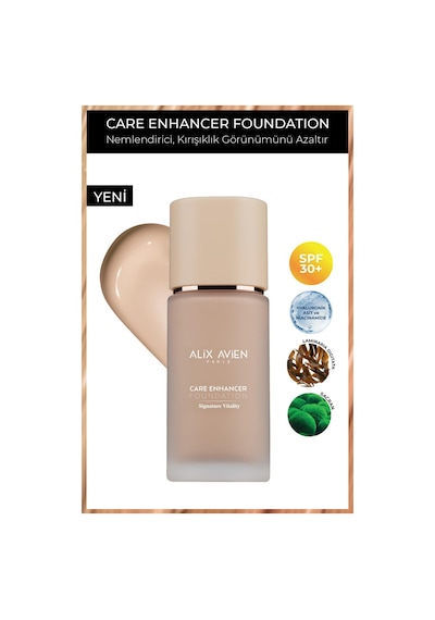 Alix Avien   Nemlendirici SPF30 Parlak Bitişli Fondöten Care Enhancer 802 Sandy Rose