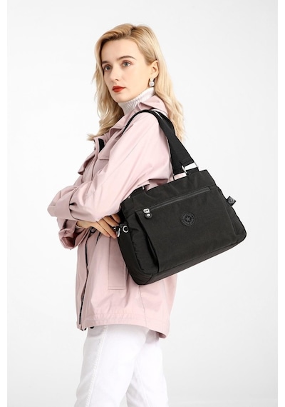 Smart Bags 1125 Krınkle Kumaş Omuz Çantası (Siyah) Siyah