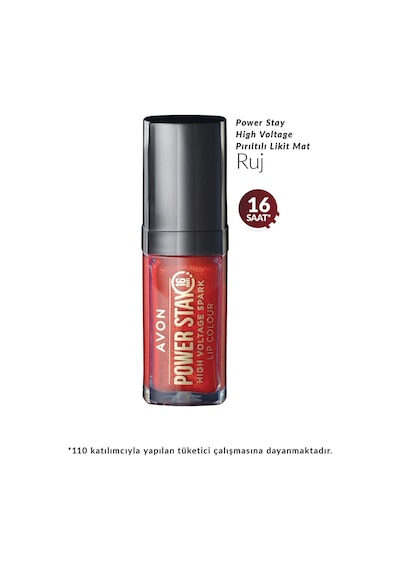 Avon Powerstay High Voltage Spark Likit Ruj Scarlet Flame