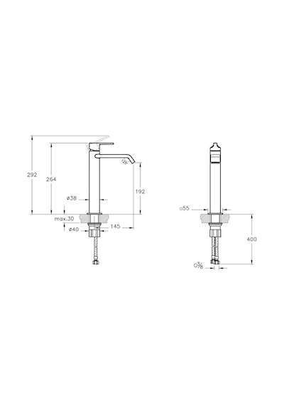 VitrA Suit A42814 Çanak Lavabo Bataryası, Üstten Kumandalı Krom