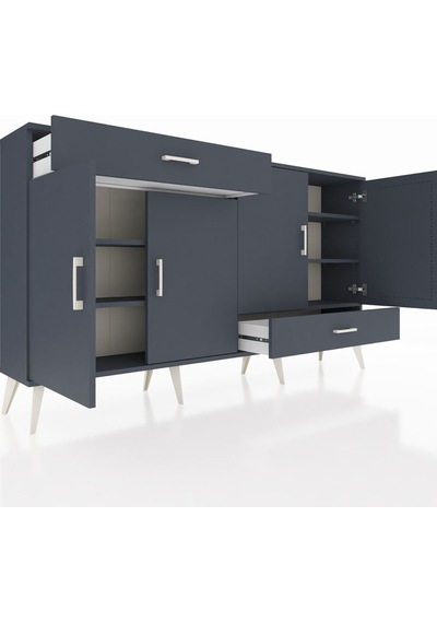 Arges Konsol 5 Raflı 2 Çekmeceli 4 Kapaklı 176x30x99 Antrasit-ant Antrasit-antrasit Arges Konsol 5 Raflı 2 Çekmeceli 4 Kapaklı 176x30x99 Antrasit-ant Antrasit-antrasit