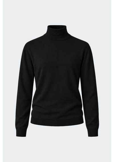 Suud Collection Siyah Balıkçı Yaka Triko Kazak