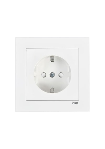 Viko Karre 55 Beyaz Topraklı Priz Çarpma Karşıtı C1 Mekanizma