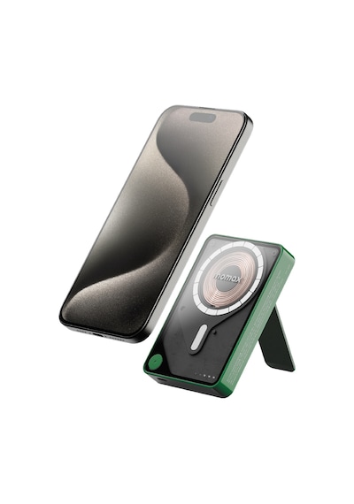 Momax IP132HKG Power X Pro+Magnetic Wireless 10000 mAh Standlı + USB-C Kablo Powerbank Yeşil