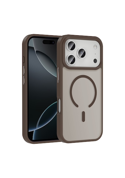 Apple Uyumlu iPhone 17 Pro Kılıf M-safe Şarj Özellikli Mat Arka Yüzey Sio Kılıf Desert Titanyum