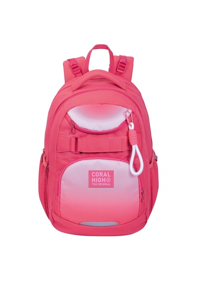 Coral High Mercan Renkli Dört Bölmeli Okul Sırt Çantası 24433 Pembe