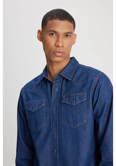 Lee Regular Fit Mavi Erkek Denim Uzun Kollu Jean Gömlek - L241513xt 001