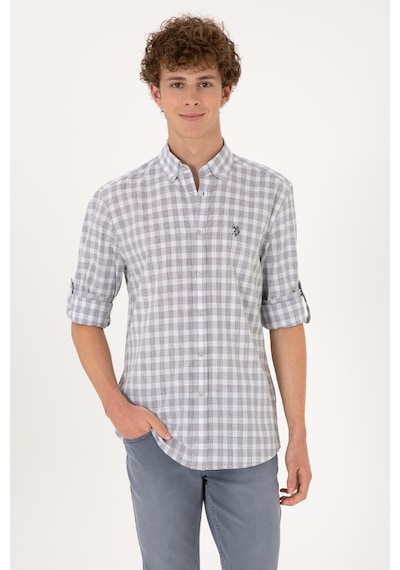U.s. Polo Assn. Erkek Antrasit Gömlek Desenli 50306290-vr006 Antrasit
