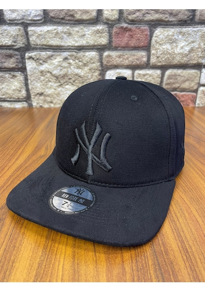 Hamze Ny Newyork Nakışlı Hiphop Snapback Rapper Drip Şapka Cap Siyah - Siyah
