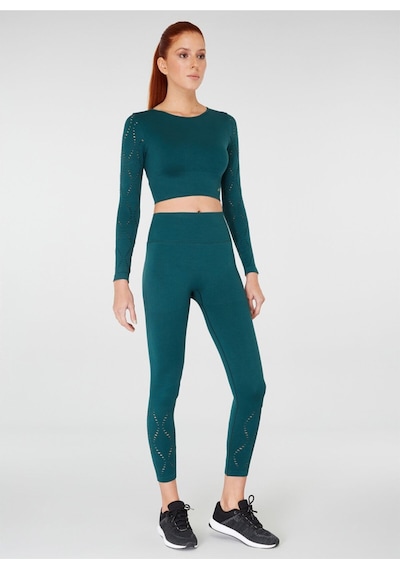 Jerf Naples Uzun Kol Crop Top Econyl Yeşil
