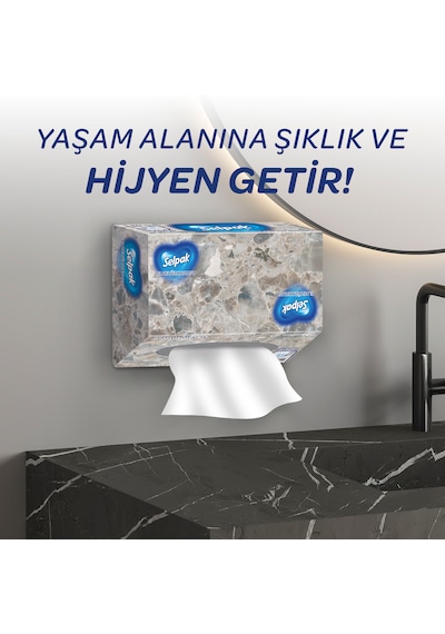 Selpak El ve Yüz Havlusu Kutulu Mermer Desen 10 x 80'li