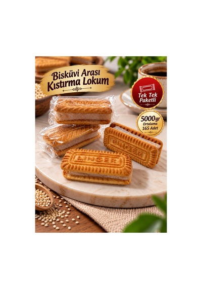Bisküvi Arası Kıstırma Lokum 5000 Gr Finger Bisküvili Lokum