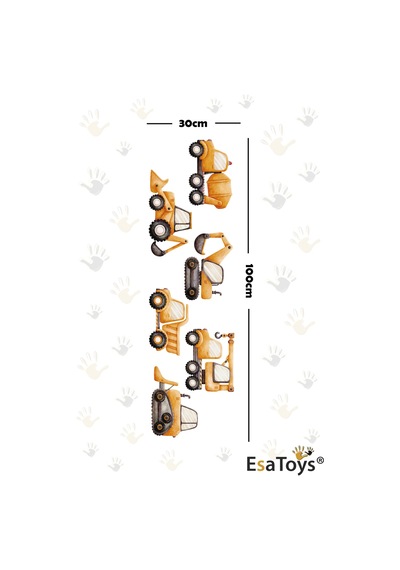 İş Makinası Temalı Çocuk Odası Sticker Seti