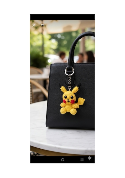 Pokemon Pikachu Amigurumi Anahtarlık Sarı