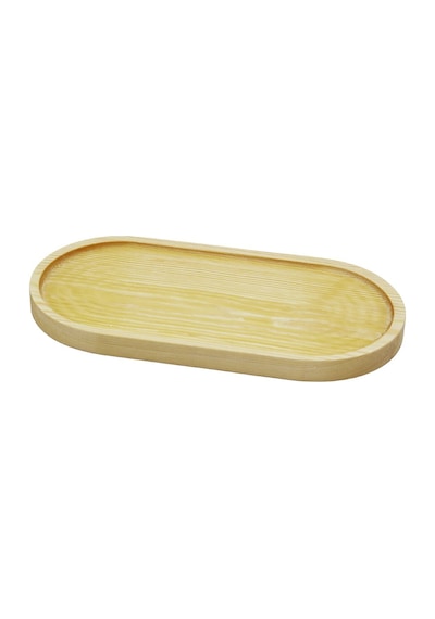 Oval Açık Renk Sade Ahşap Yağdanlık Altlık 25x12.5cm Diğer