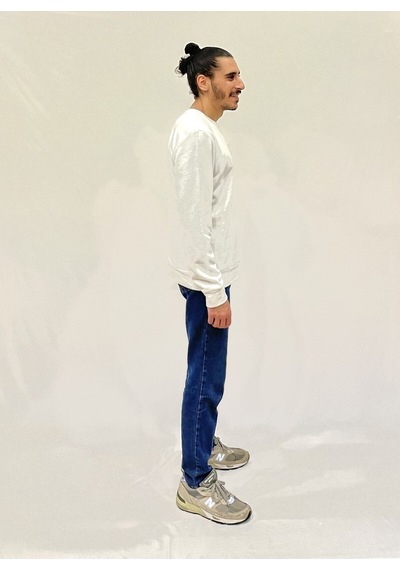 Erkek Bisiklet Yaka Rahat Kalıp 3 İplik Kalın Orta Brooklyn Nakışlı Sweatshirt Spr24sw34 Ecru