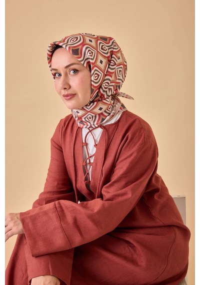 Silk Home Twill İpek Eşarp 11470-38 Beyaz, Çilek Kırmızısı, Bordo