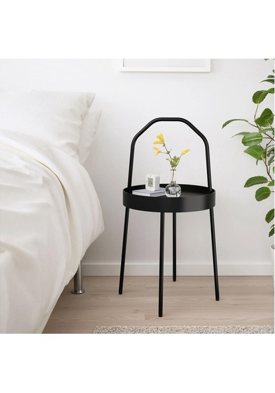 Kulplu Sehpa Siyah Renk Meridyendukkan 38 Cm Metal-taşınabilir Sehpa
