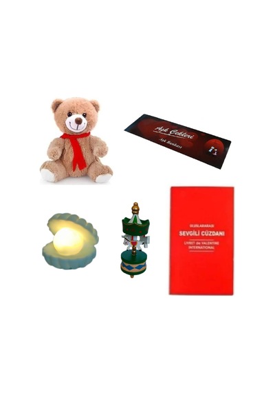 Eşe Sevgiliye Güzel Romantik Hediye Peluş Ayı İstiridye Lamba