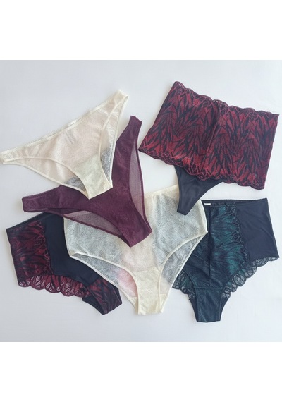 Bonbon Kadın Çeyizlik Ve Bohçalık 6'lı Paket Saten Dantel Karışık Renk Checky Slip Serisi Bb2654 Çok Renkli