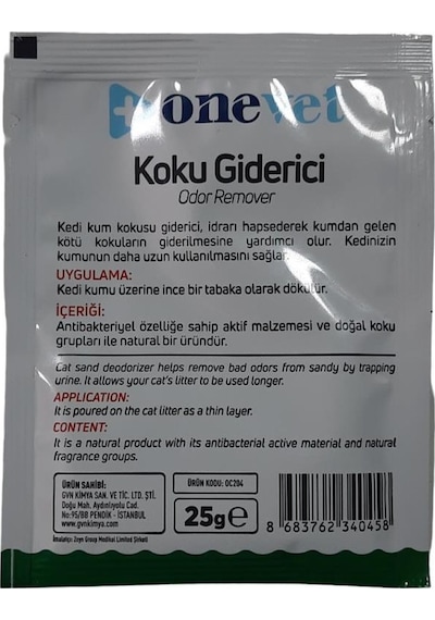 Onevet Kedi Kum Kokusu Giderici Yasemin Kokulu 25 Gr