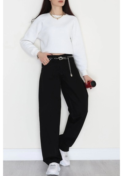 Modi Baggy Kot Pantolon Siyah - 31158.2059. Altın - Siyah
