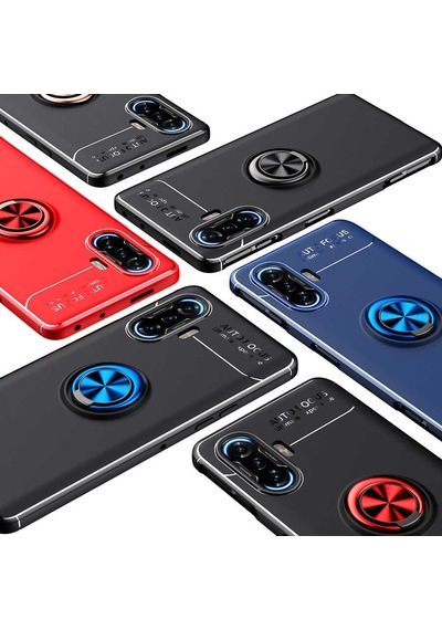 Xiaomi Redmi K40 Gaming Kılıf Zore Ravel Silikon Kapak Siyah-Mavi