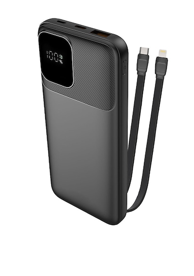 Powerbank 10000 Mah 22,5w Usb-c 2x Usb-a Qc 3.0 Pd Led Ekranlı Hızlı Şarj Siyah