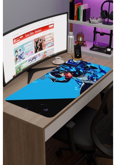 Persona 3 Kaymaz Dikişli Kauçuk Oyuncu Mousepad V3 - 90x40 Xxl Gaming Mouse Pad Fare Altlığı