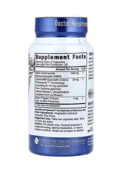 Nutri, Nmn+ Max Strength Nicotinamide Mononucleotide 60 Vegan Caps