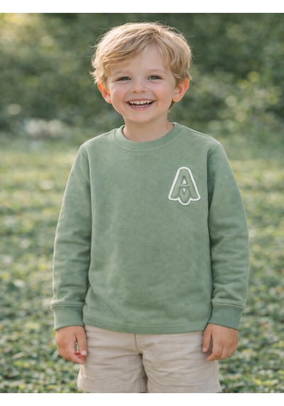 Tanem Kids Erkek Çocuk Jakarlı Mavi Örme Sweatshirt Mavi
