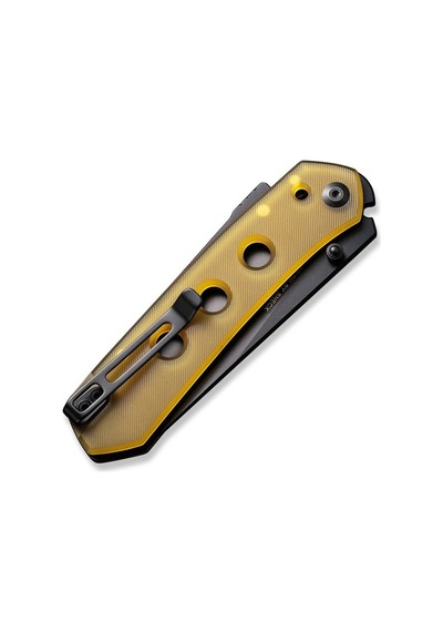 Civivi Vision Fg Thumb Stud & Superlock Knife Amber & Black Ultem Handle Kamp Çakı Sarı