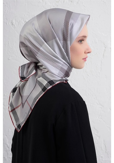 Armine Sura İpek Eşarp -2025/2026 -9418 Gümüş