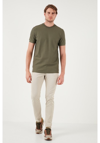 Buratti Pamuklu Regular Fit Bisiklet Yaka Basic Erkek T Shirt 5902387 Haki