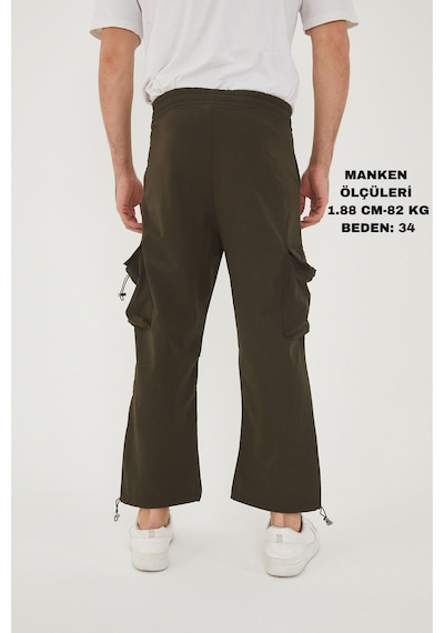 Camp Scoutland Camp550 Outdoor Tactical Kargo Cepli Ayarlanabilir Paçalı Oversize Erkek Jogger Yürüyüş Pantolonu Haki