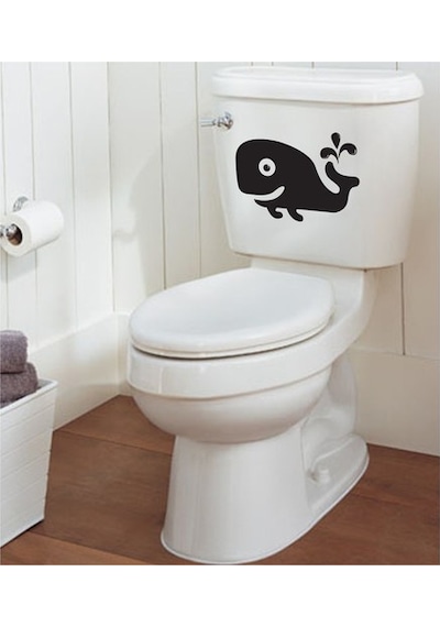 Wc Klozet için Balina Sticker Yapıştırma Model1